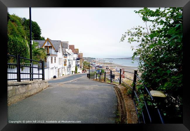 View over the bay from Shanklin Chine, Isle of Wight. Framed Print by john hill