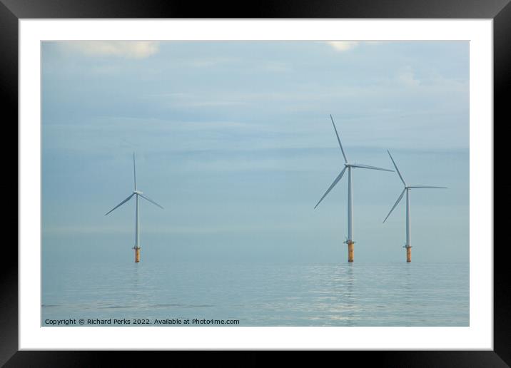 Redcar wind turbines Framed Mounted Print by Richard Perks