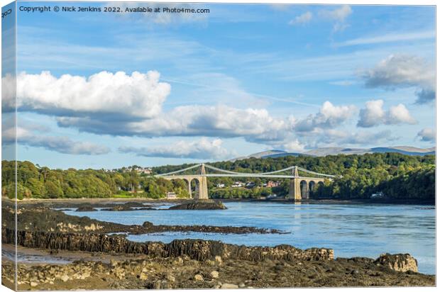 The Menai Bridge Anglesey North Wales Canvas Print by Nick Jenkins