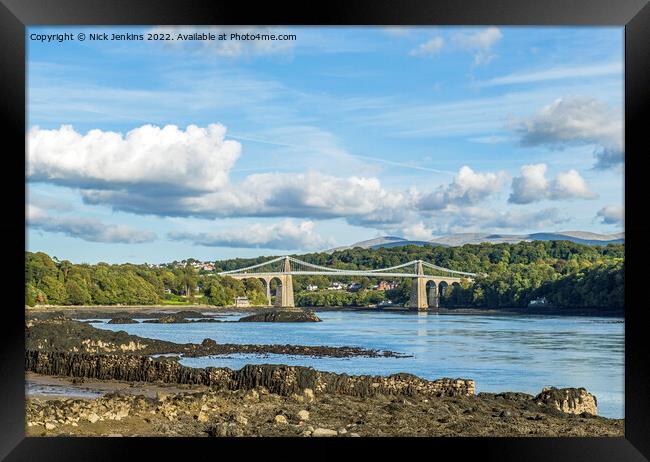 The Menai Bridge Anglesey North Wales Framed Print by Nick Jenkins