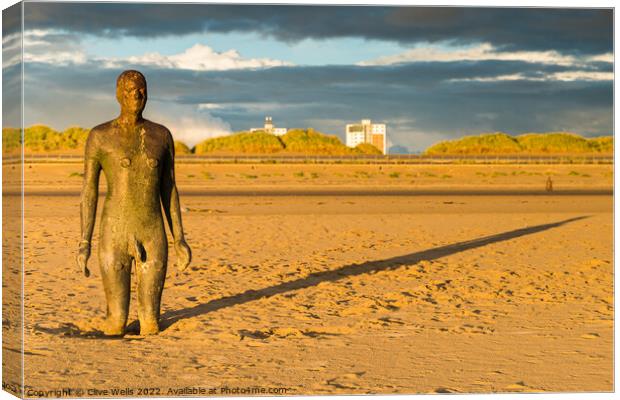 Golden hour and the Iron Man Canvas Print by Clive Wells