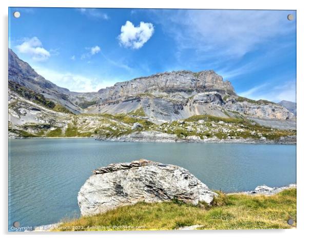 Daubensee above Leukerbad  Acrylic by Martin Baroch