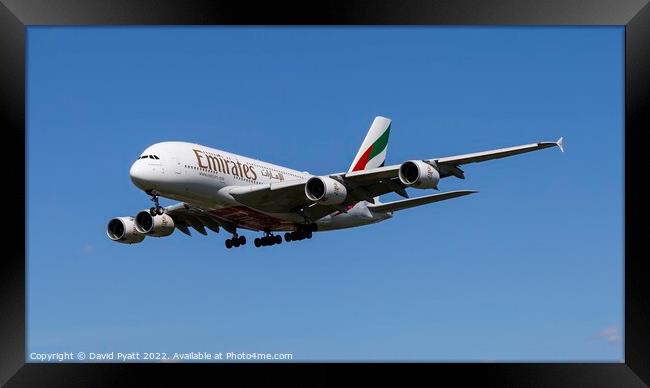 Emirates A380 Airbus Panorama Framed Print by David Pyatt