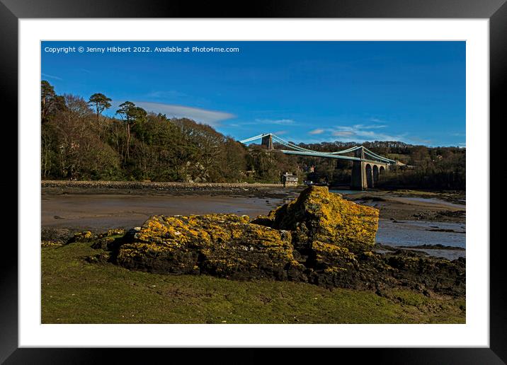 Looking across to the Menai Bridge Isle of Anglesey Framed Mounted Print by Jenny Hibbert