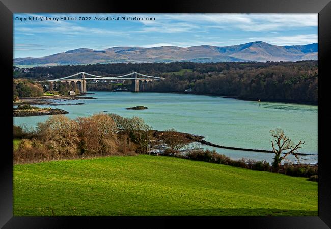 Taking in the view of the Menai Straits  Framed Print by Jenny Hibbert