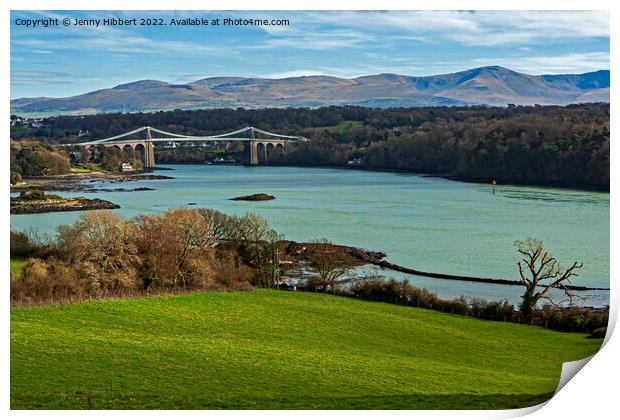 Taking in the view of the Menai Straits  Print by Jenny Hibbert