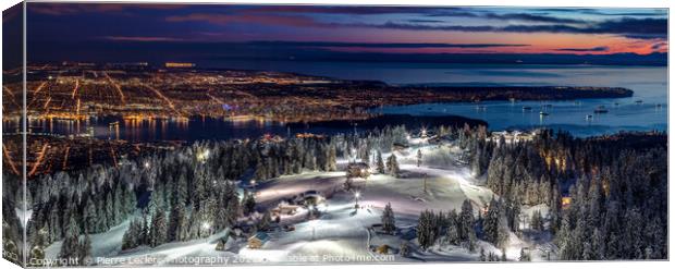 Vancouver City from Grouse Mountain Canvas Print by Pierre Leclerc Photography