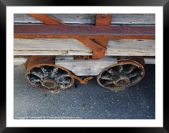 Antique Train Trailer Wheels Framed Mounted Print by Patti Barrett