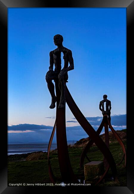 Sculpture of the, Ship in Heysham Half Moon Bay Framed Print by Jenny Hibbert