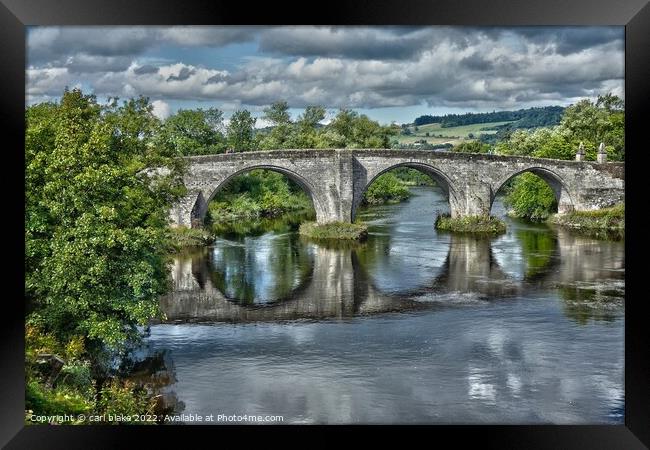 Crossing Stirling Bridge Framed Print by carl blake