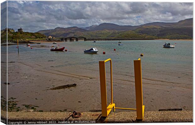 Steps down to Barmouth harbour Canvas Print by Jenny Hibbert