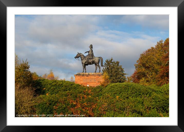 Duke of Wellington Monument Autumn Scene Framed Mounted Print by Sarah Smith