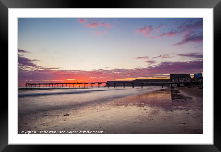 Reflections of Saltburn Pier Framed Mounted Print by Richard Perks