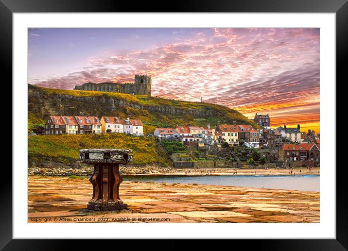 Whitby Harbour From East Pier Framed Mounted Print by Alison Chambers