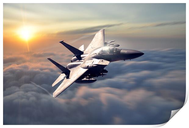 F-15 Strike Eagle 366th FIghter Wing Print by J Biggadike