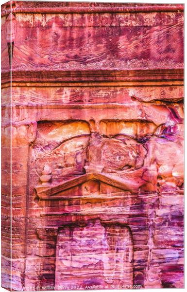 Rose Red Rock Tomb Street of Facades Petra Jordan  Canvas Print by William Perry