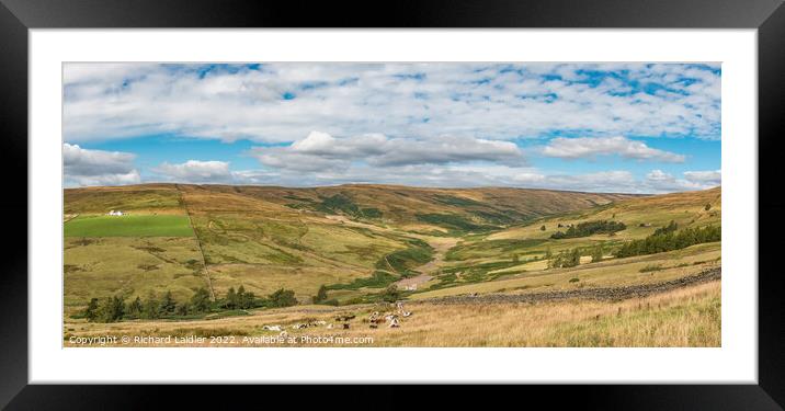 The Hudes Hope and Coldberry Mine Panorama in Late Summer Framed Mounted Print by Richard Laidler
