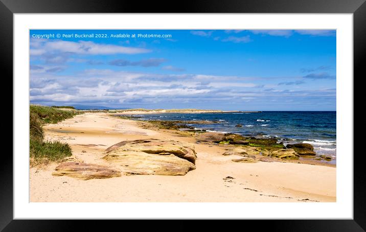 Dornoch Beach Scotland East Coast (Pano) Framed Mounted Print by Pearl Bucknall