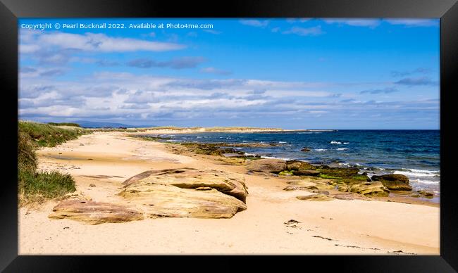 Dornoch Beach Scotland East Coast (Pano) Framed Print by Pearl Bucknall