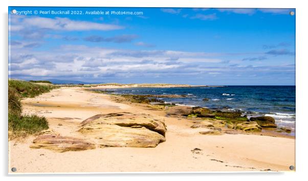 Dornoch Beach Scotland East Coast (Pano) Acrylic by Pearl Bucknall