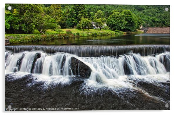 Cwm Rheidol Hydro Reservoir Waterfall Acrylic by Martin Day