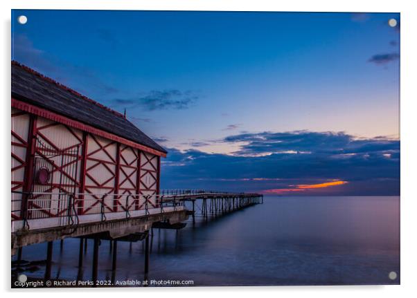 Saltburn Pier at daybreak Acrylic by Richard Perks