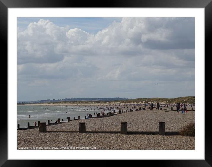 August Bank Holiday at Camber Sands. Framed Mounted Print by Mark Ward
