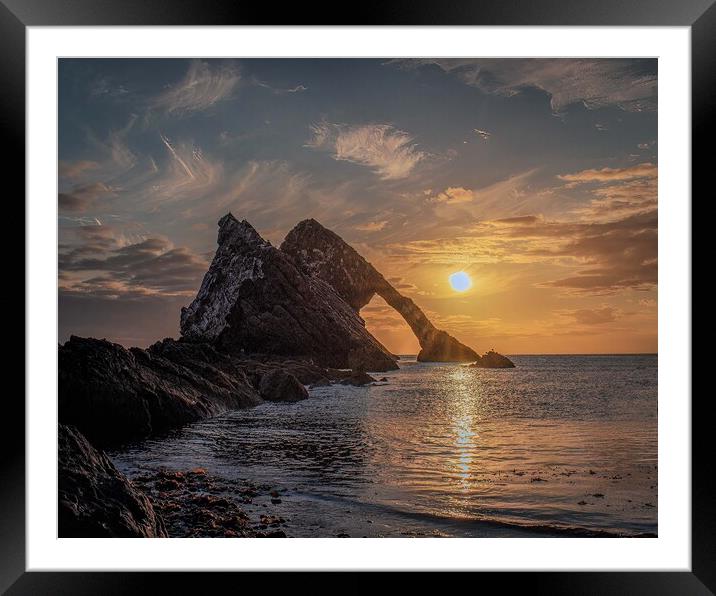 Majestic Sunrise at Bow Fiddle Rock Framed Mounted Print by DAVID FRANCIS