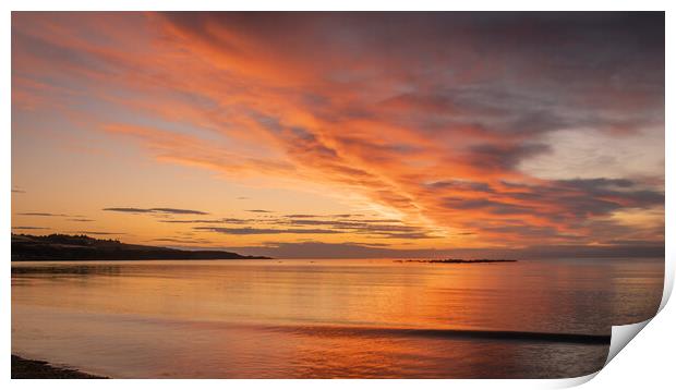 Majestic Sunrise at Stonehaven Bay Print by DAVID FRANCIS