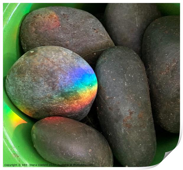 Natural Prism of light on river washed pebbles. Print by DEE- Diana Cosford