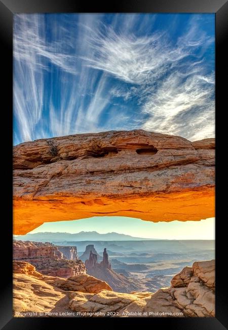 Mesa Arch Spectacular Sunrise  Framed Print by Pierre Leclerc Photography