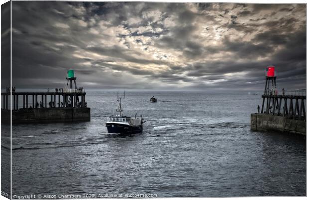 Whitby Harbour Good Intent Canvas Print by Alison Chambers