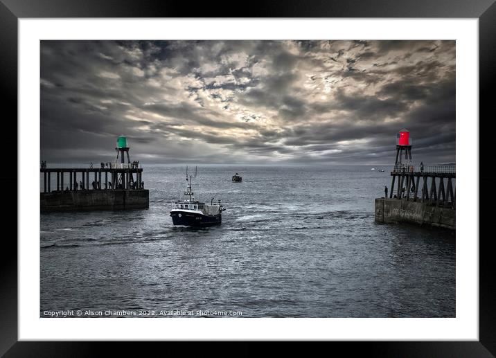 Whitby Harbour Good Intent Framed Mounted Print by Alison Chambers