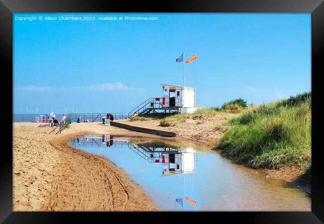 Skegness Beach Lifeguard Station  Framed Print by Alison Chambers