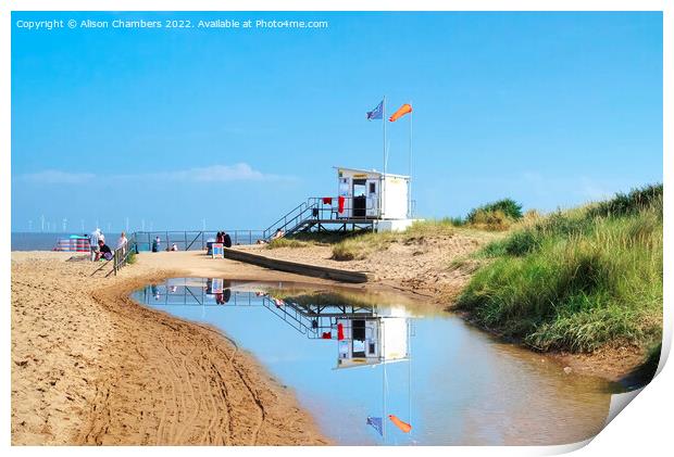Skegness Beach Lifeguard Station  Print by Alison Chambers