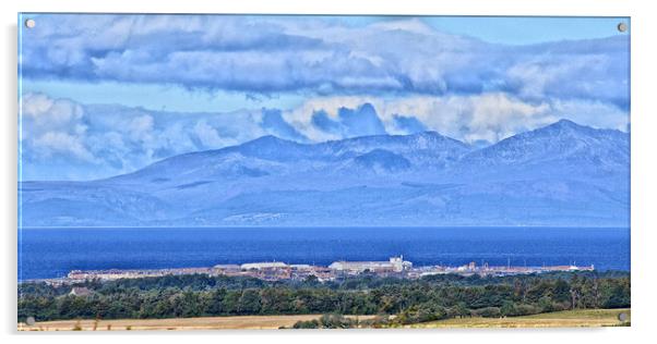 View over Troon to Arran (abstract) Acrylic by Allan Durward Photography