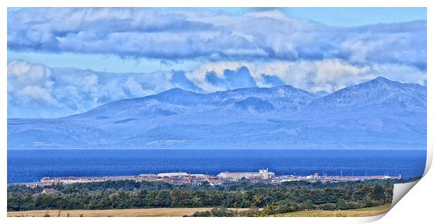 View over Troon to Arran (abstract) Print by Allan Durward Photography