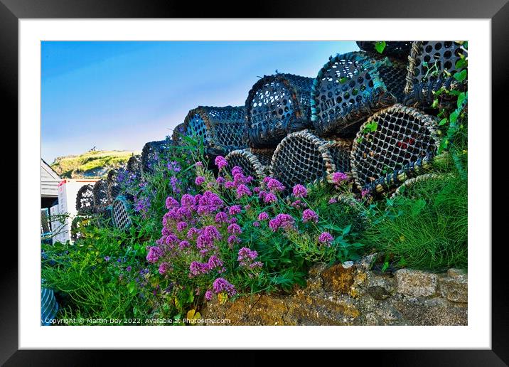 Lulworth Cove Lobster Creels  Framed Mounted Print by Martin Day
