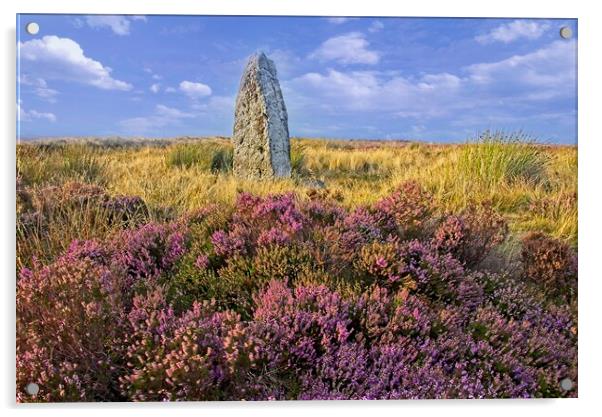 Millennium Stone, Danby High Moor, North York Moors Acrylic by Martyn Arnold