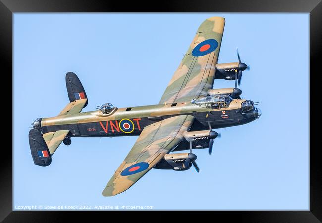 Avro Lancaster Bomber PA474. The Last. Framed Print by Steve de Roeck