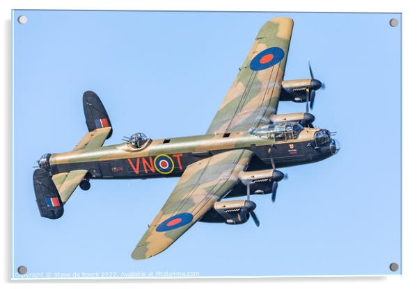 Avro Lancaster Bomber PA474. The Last. Acrylic by Steve de Roeck