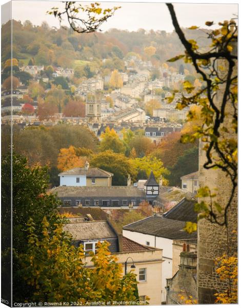 Autumn view of Bathwick Hill Canvas Print by Rowena Ko