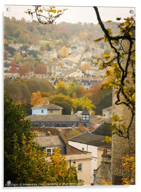 Autumn view of Bathwick Hill Acrylic by Rowena Ko