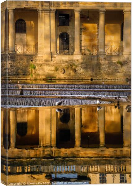 Reflection at the Pulteney Weir  Canvas Print by Rowena Ko