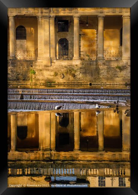 Reflection at the Pulteney Weir  Framed Print by Rowena Ko