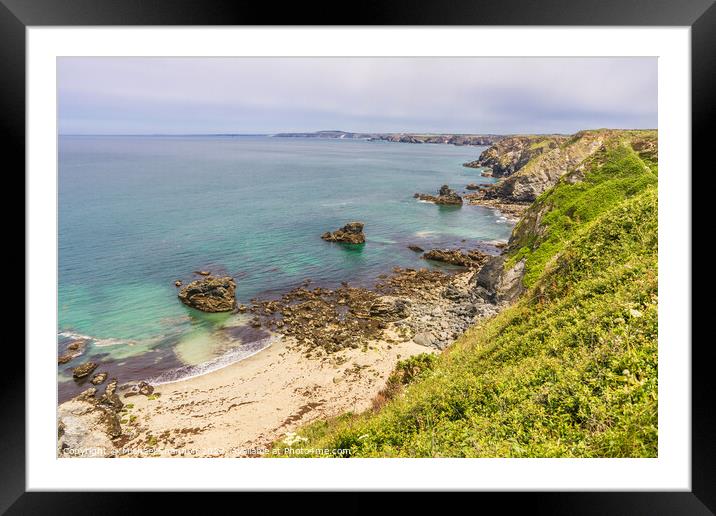 North Cornwall Coastline near Hell's Mouth Framed Mounted Print by Michael Shannon