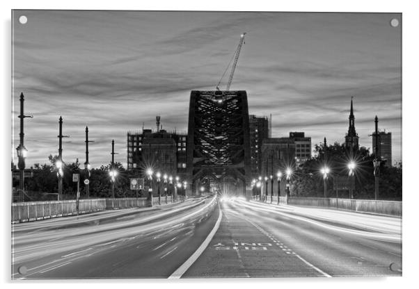 Tyne Bridge Light Trails, Newcastle Acrylic by Rob Cole