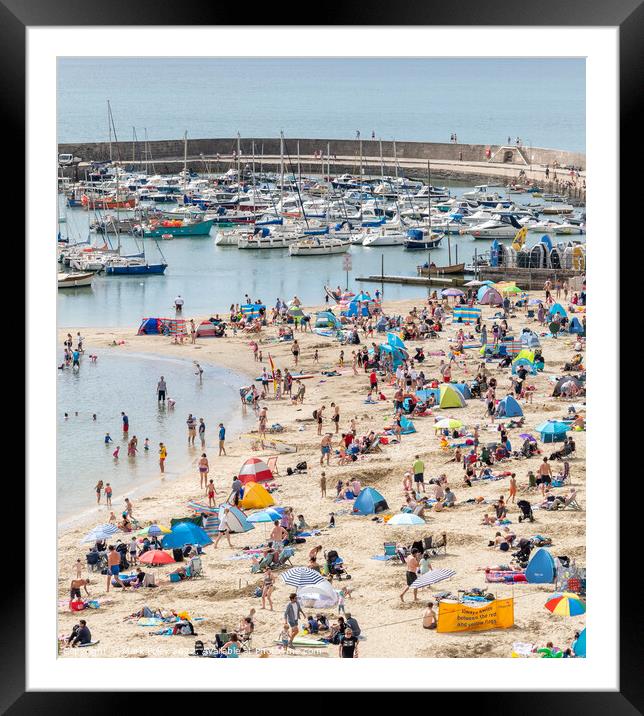 Lyme Regis Beach and Harbour Framed Mounted Print by Mark Poley
