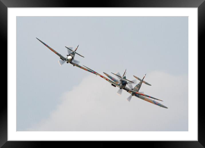 Spitfire Swarm Framed Mounted Print by J Biggadike