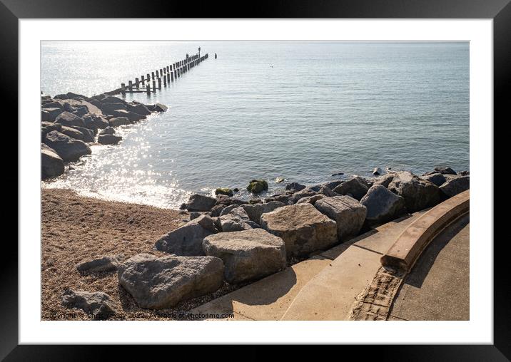Early morning on Lowestoft beach Framed Mounted Print by Chris Yaxley